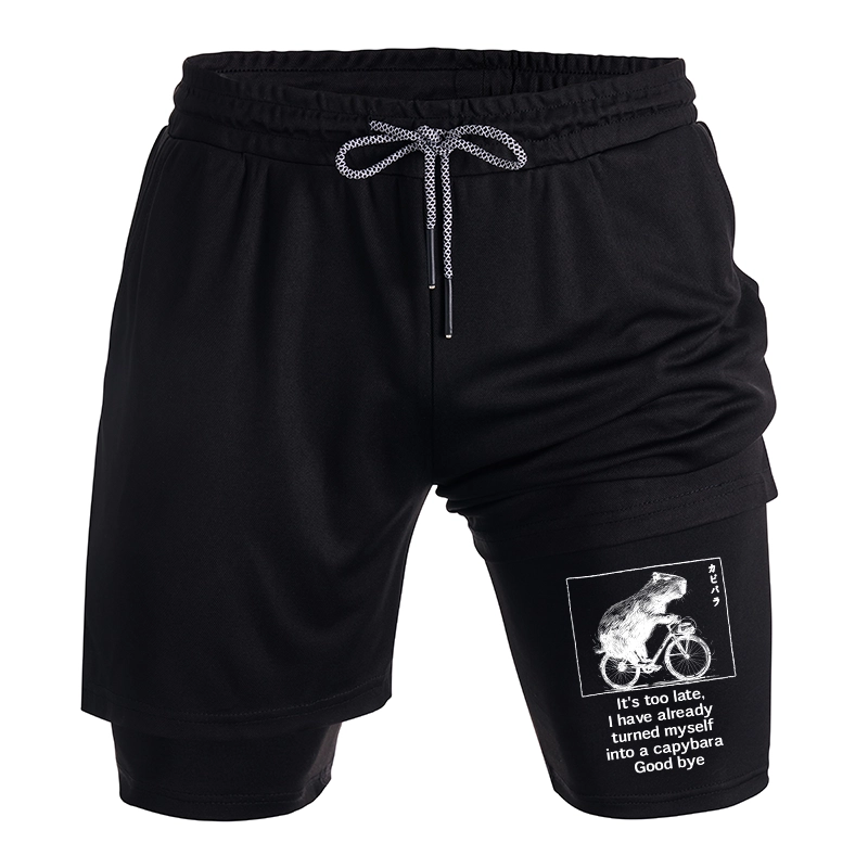 Tokyo-Tiger Funny Capybara Riding A Bicycle Training Shorts