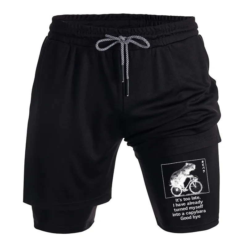 Tokyo-Tiger Funny Capybara Riding A Bicycle Training Shorts