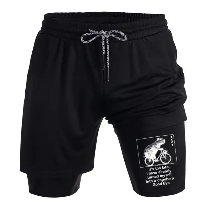 Tokyo-Tiger Funny Capybara Riding A Bicycle Training Shorts