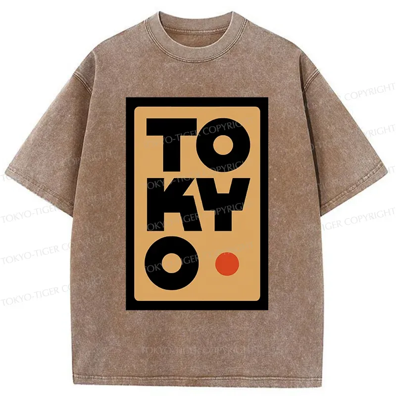 Tokyo-Tiger Tokyo Pattern Washed T-Shirt