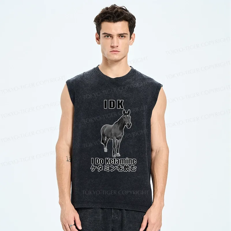 Tokyo-Tiger IDK I Do Ketamine Washed Tank