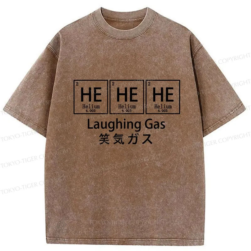 Tokyo-Tiger Funny Laughing Gas Washed T-Shirt