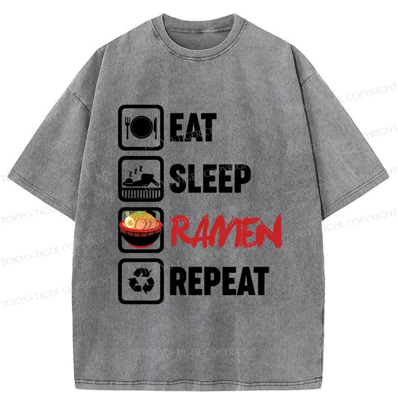 Tokyo-Tiger Daily List Washed T-Shirt