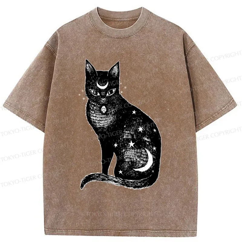 Tokyo-Tiger Ghost Black Cat Washed T-Shirt