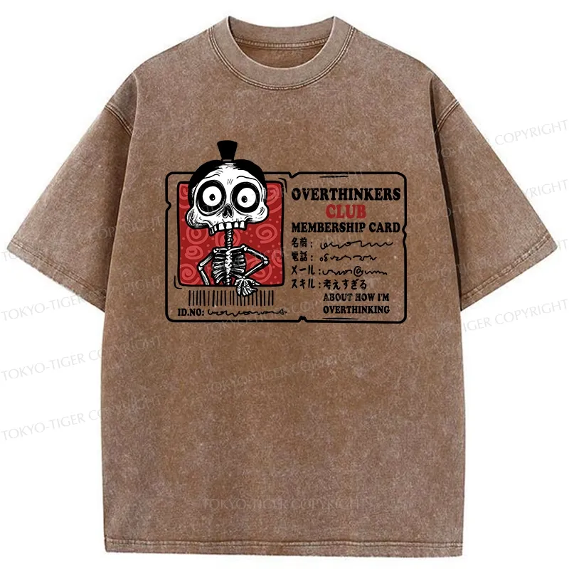 Tokyo-Tiger Overthinkers Club Membership Card Washed T-Shirt
