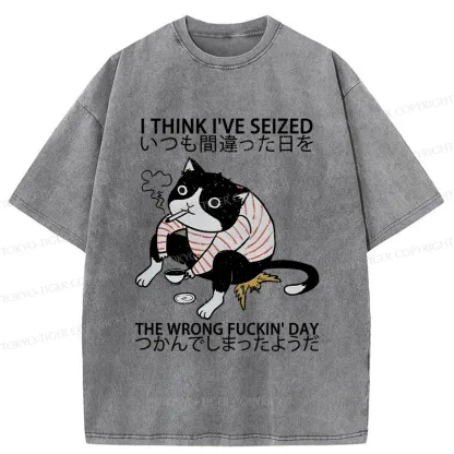 Tokyo-Tiger Decadent Cat Funny Washed T-Shirt