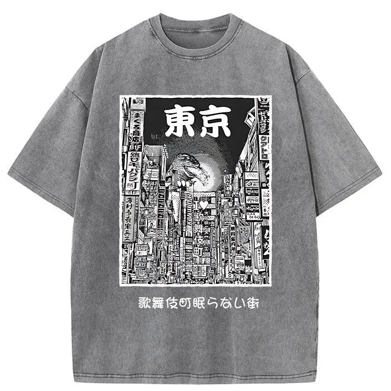 Tokyo-Tiger Tokyo Neighborhoods Washed T-Shirt