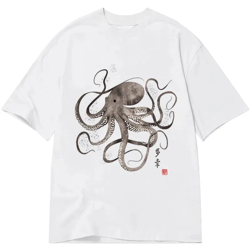 Tokyo-Tiger Octopus Japanese Calligraphy Classic T-Shirt