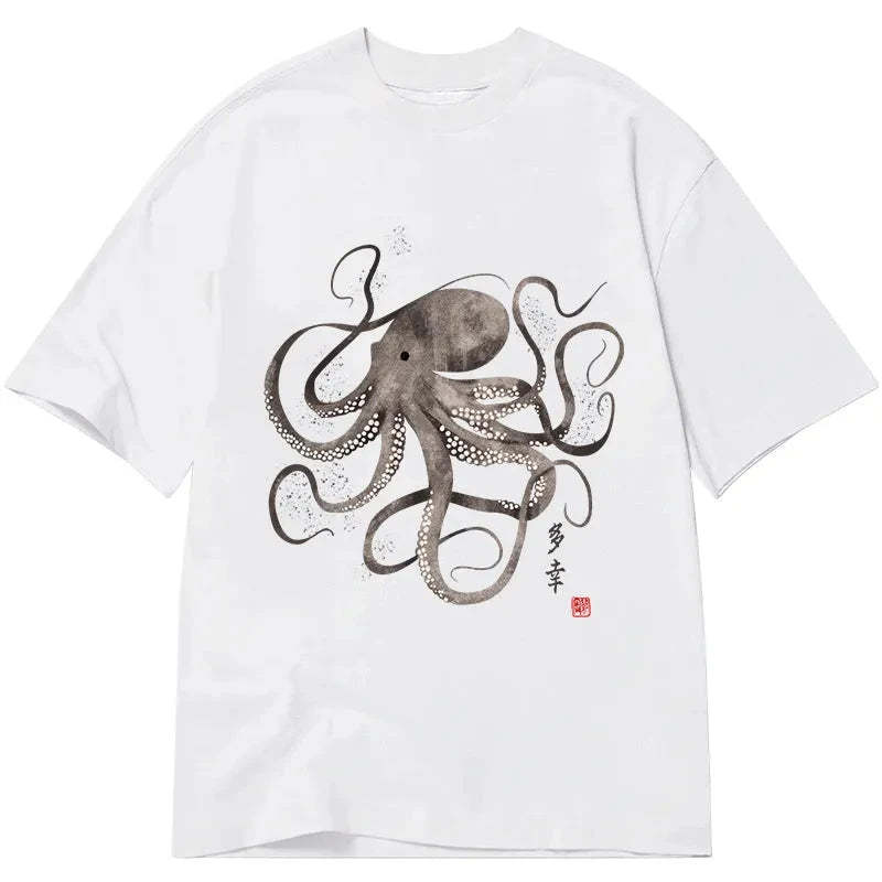 Tokyo-Tiger Octopus Japanese Calligraphy Classic T-Shirt