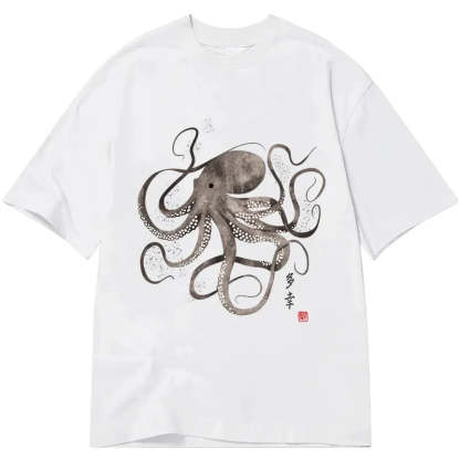 Tokyo-Tiger Octopus Japanese Calligraphy Classic T-Shirt