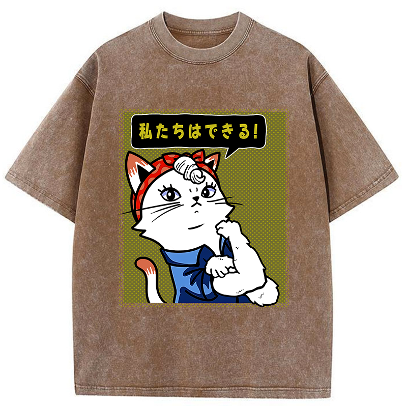 Tokyo-Tiger We Can Do It Washed T-Shirt