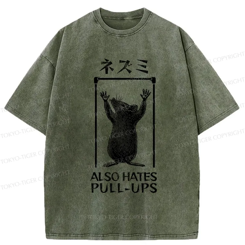 Tokyo-Tiger Rat Also Hates Pull-Ups Washed T-Shirt Sale