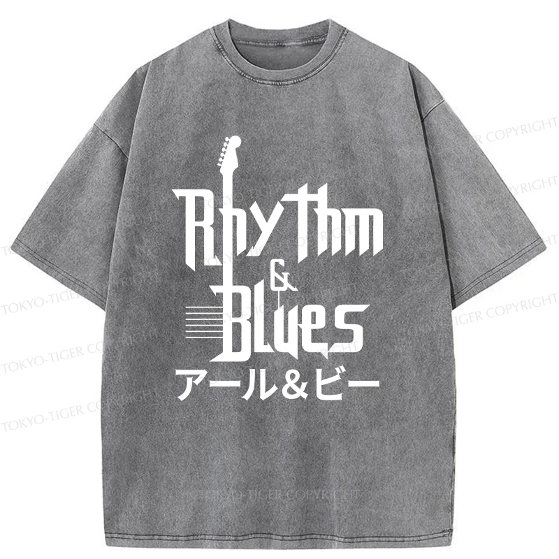 Tokyo-Tiger Music Blues Washed T-Shirt