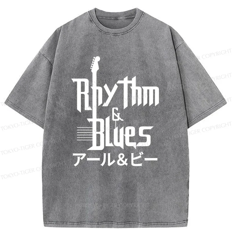 Tokyo-Tiger Music Blues Washed T-Shirt