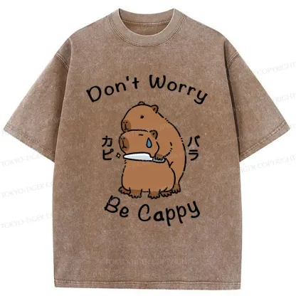 Tokyo-Tiger Don't Worry Be Cappy Washed T-Shirt