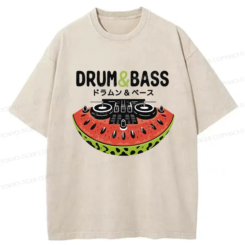 Tokyo-Tiger Watermelon Drum & Bass Washed T-Shirt