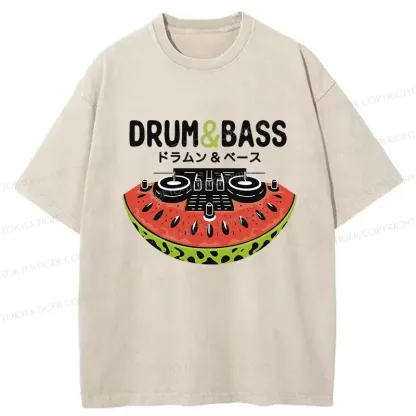 Tokyo-Tiger Watermelon Drum & Bass Washed T-Shirt