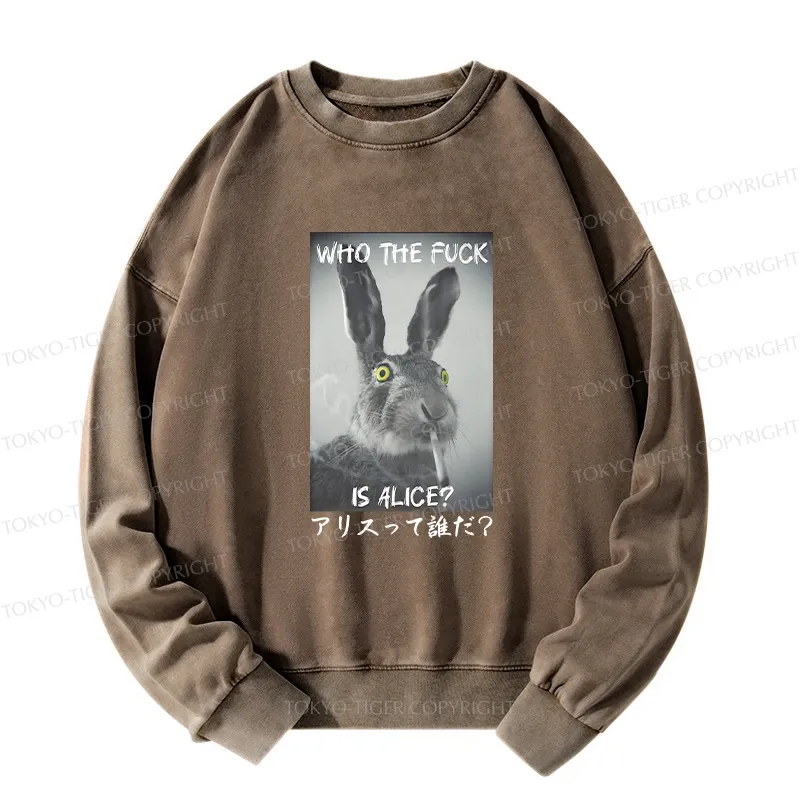 Tokyo-Tiger Who Is Alice? Washed Sweatshirt