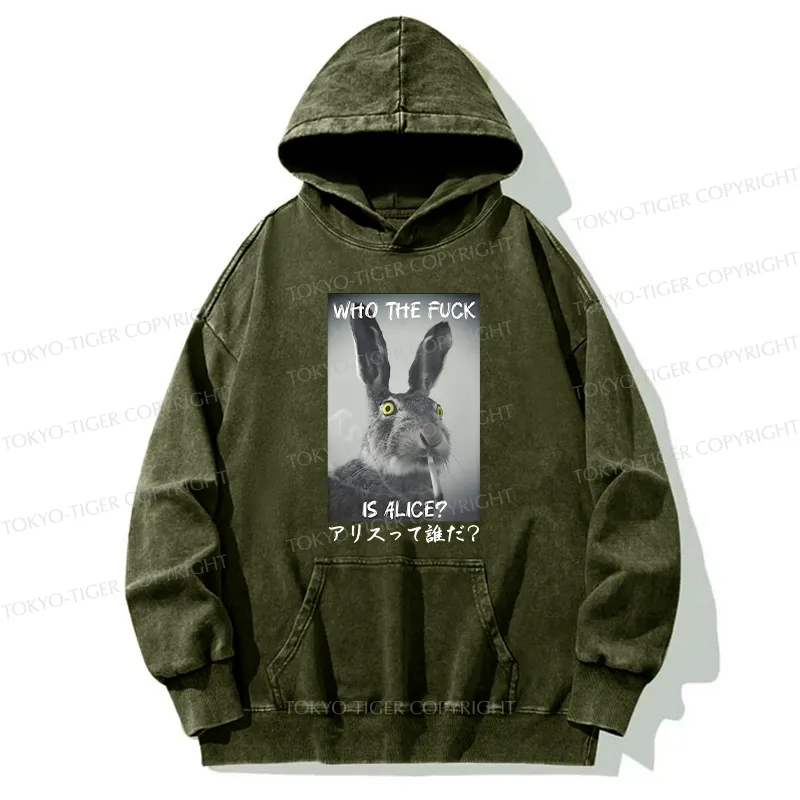 Tokyo-Tiger Who Is Alice? Washed Hoodie