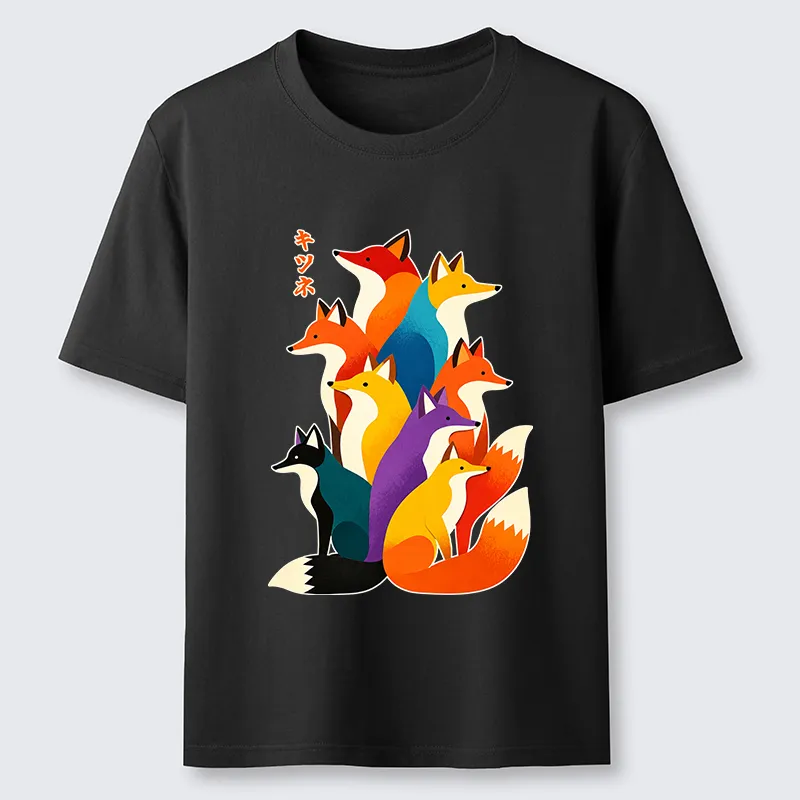 Tokyo-Tiger Colorful Fox Crew Classic T-Shirt