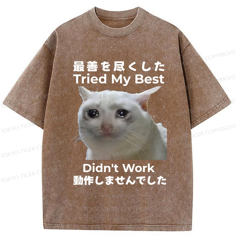 Tokyo-Tiger Tried My Best Didn't Work Washed T-Shirt