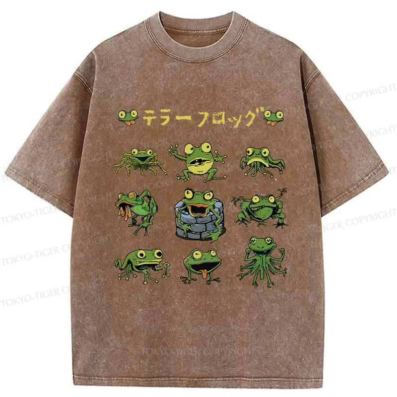 Tokyo-Tiger Terror Frog Washed T-Shirt