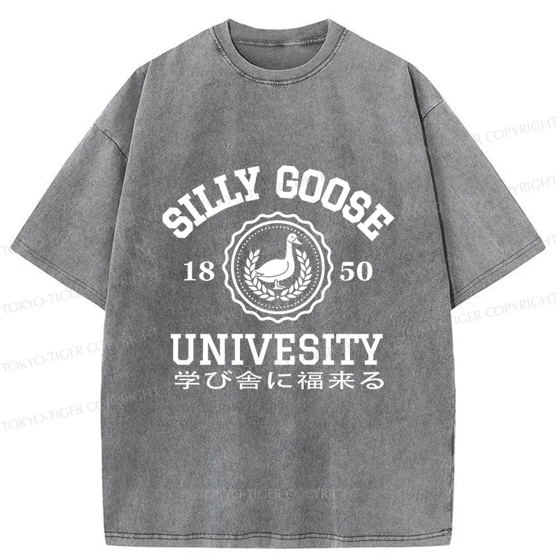 Tokyo-Tiger Silly Goose Japanese University Washed T-Shirt