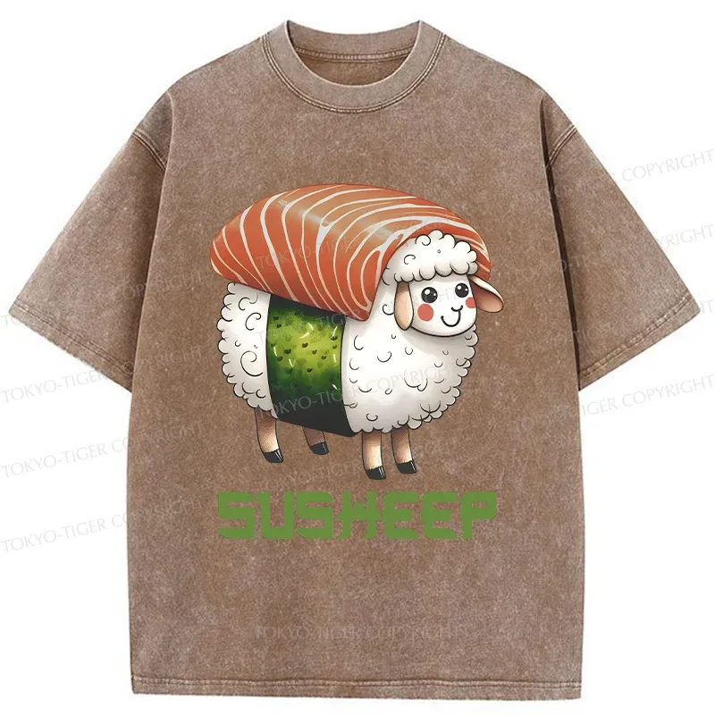 Tokyo-Tiger Susheep Funny Washed T-Shirt
