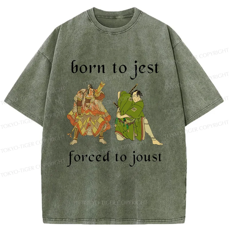Tokyo-Tiger Duel Of Samurai Funny Washed T-Shirt