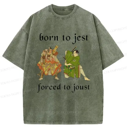 Tokyo-Tiger Duel Of Samurai Funny Washed T-Shirt