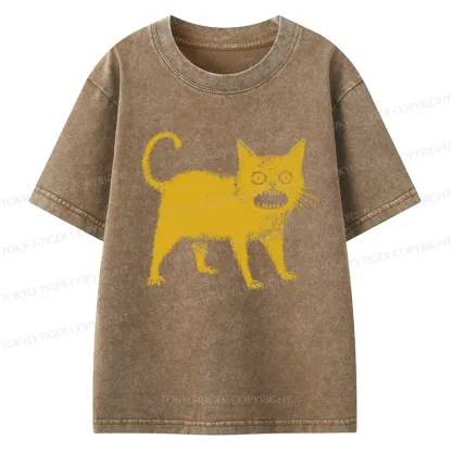 Tokyo-Tiger Horrible Japanese Cat Kids Washed T-Shirt