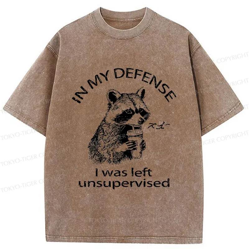 Tokyo-Tiger Left Unsupervised Raccoon Washed T-Shirt