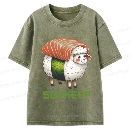 Tokyo-Tiger Susheep Funny Kids Washed T-Shirt