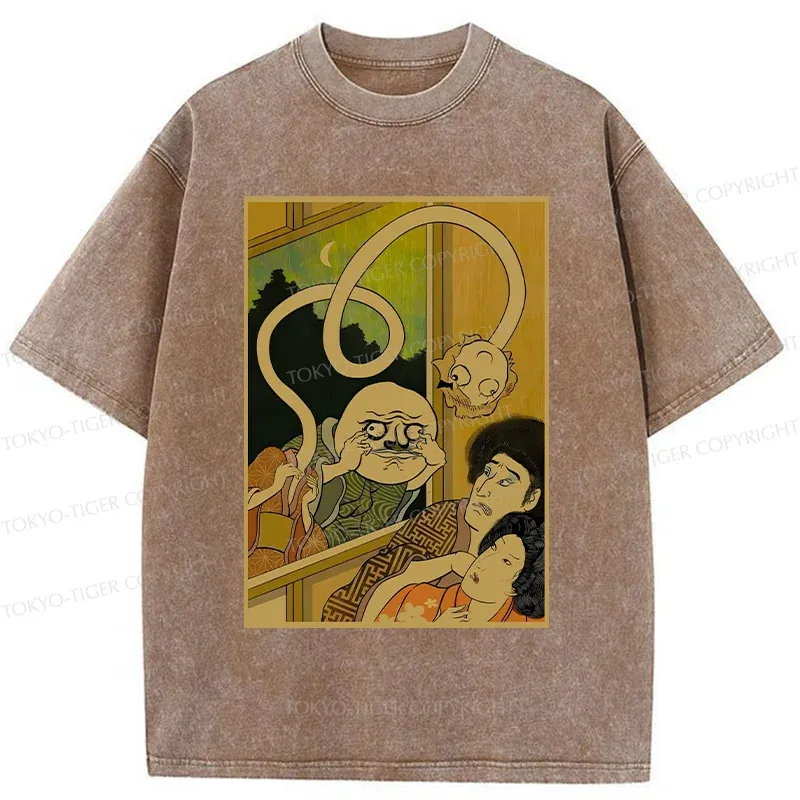 Tokyo-Tiger Scary Japanese Monster Washed T-Shirt