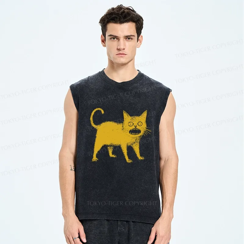 Tokyo-Tiger Horrible Japanese Cat Washed Tank