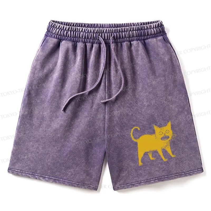 Tokyo-Tiger Horrible Japanese Cat Washed Shorts