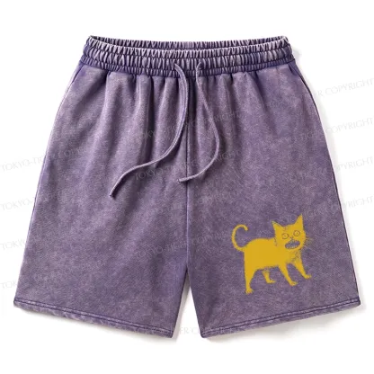 Tokyo-Tiger Horrible Japanese Cat Washed Shorts