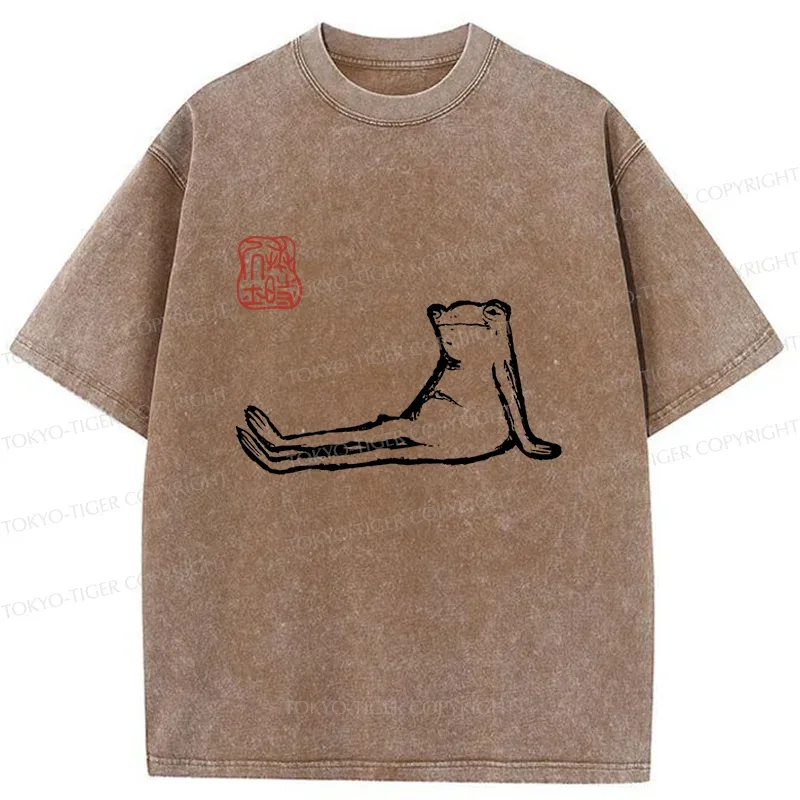 Tokyo-Tiger Resting Frog Washed T-Shirt