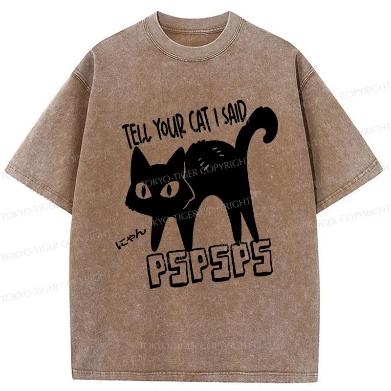 Tokyo-Tiger Attract Cats Washed T-Shirt