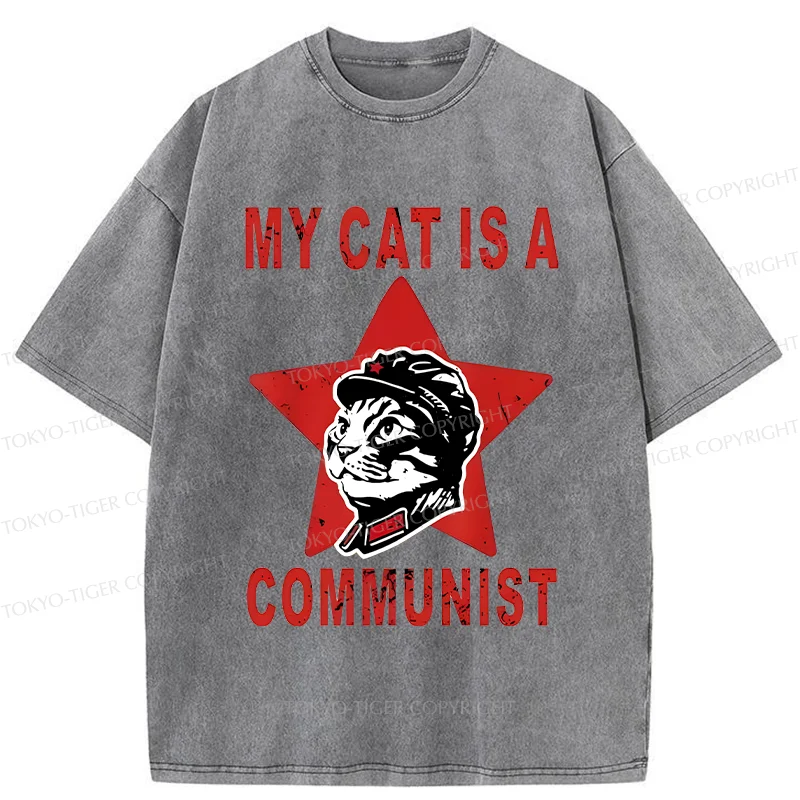 Tokyo-Tiger Funny Cat-ism Washed T-Shirt