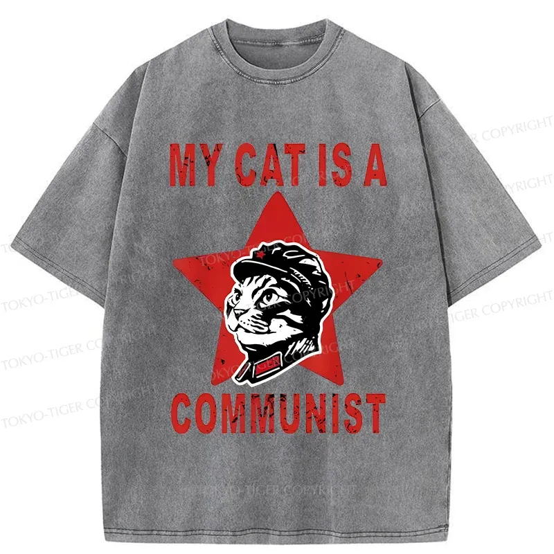 Tokyo-Tiger Funny Cat-ism Washed T-Shirt