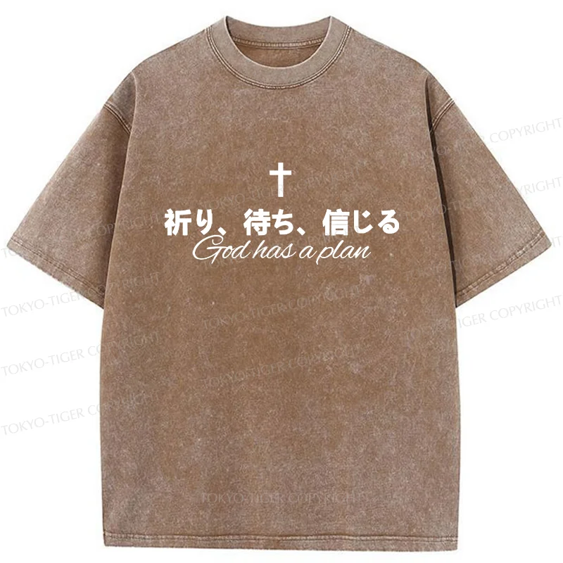Tokyo-Tiger God Has A Plan Washed T-Shirt