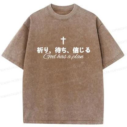 Tokyo-Tiger God Has A Plan Washed T-Shirt