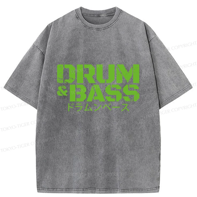 Tokyo-Tiger Drum And Bass Kanji Washed T-Shirt