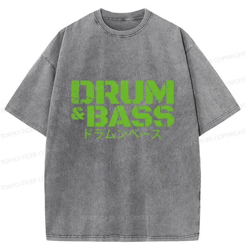 Tokyo-Tiger Drum And Bass Kanji Washed T-Shirt