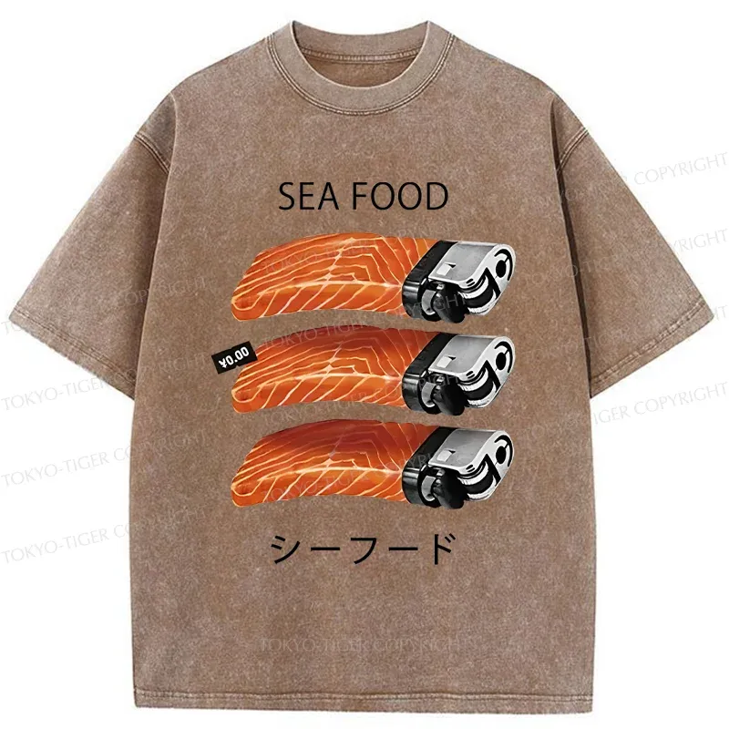 Tokyo-Tiger Salmon Lighter Washed T-Shirt