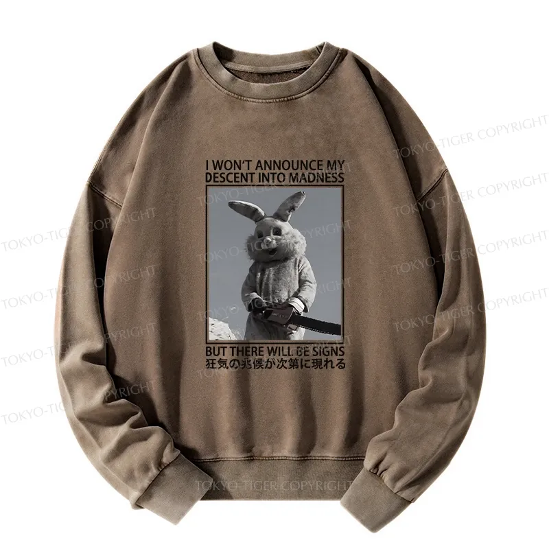 Tokyo-Tiger Rabbit Goes Into Madness Washed Sweatshirt