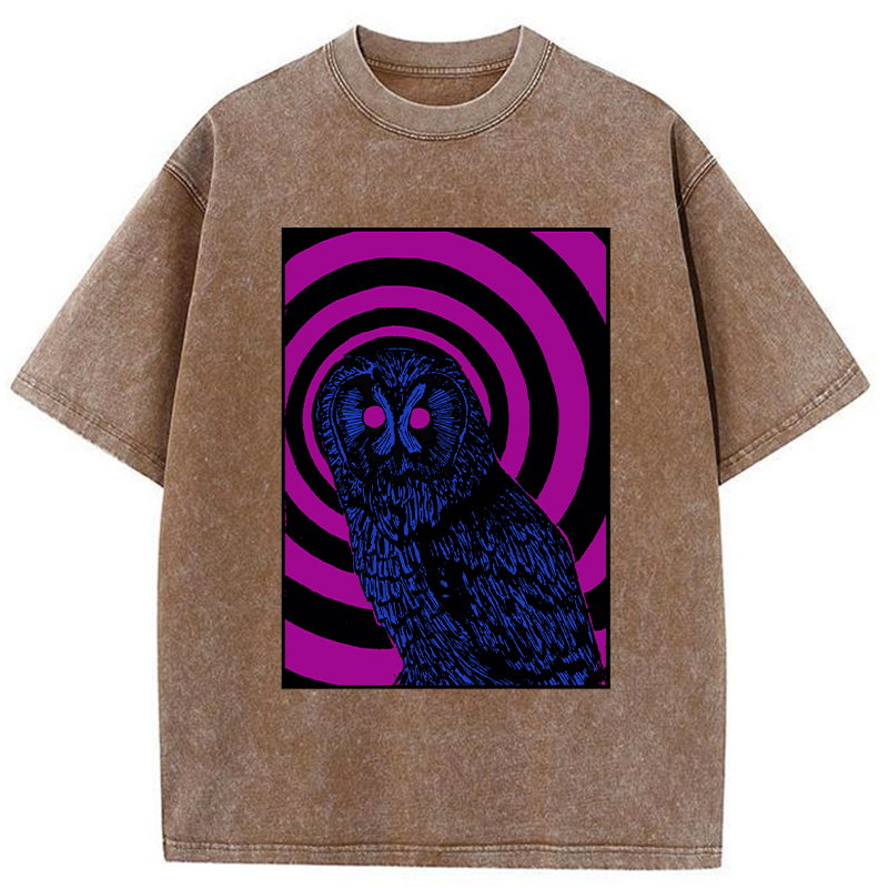 Tokyo-Tiger Psychedelic Owl Washed T-Shirt