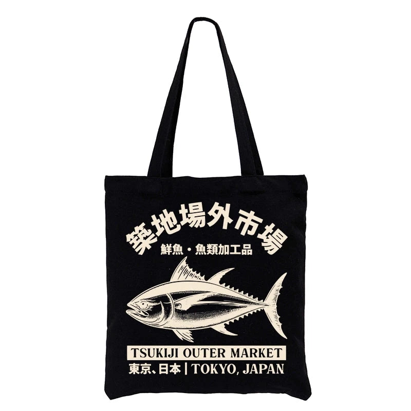 Tokyo-Tiger Japan Tsukiji Fish Market Tote Bag