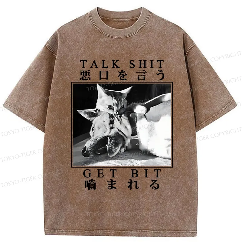 Tokyo-Tiger Talk Shit Get Bit Washed T-Shirt